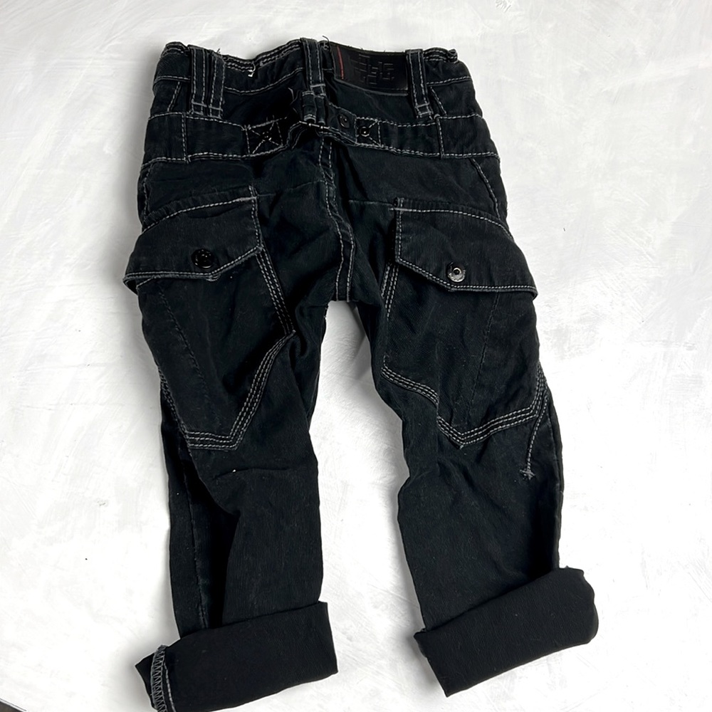 TUMBLE ‘N DRY toddler black corduroy pants kid size 2-3 years pockets utility